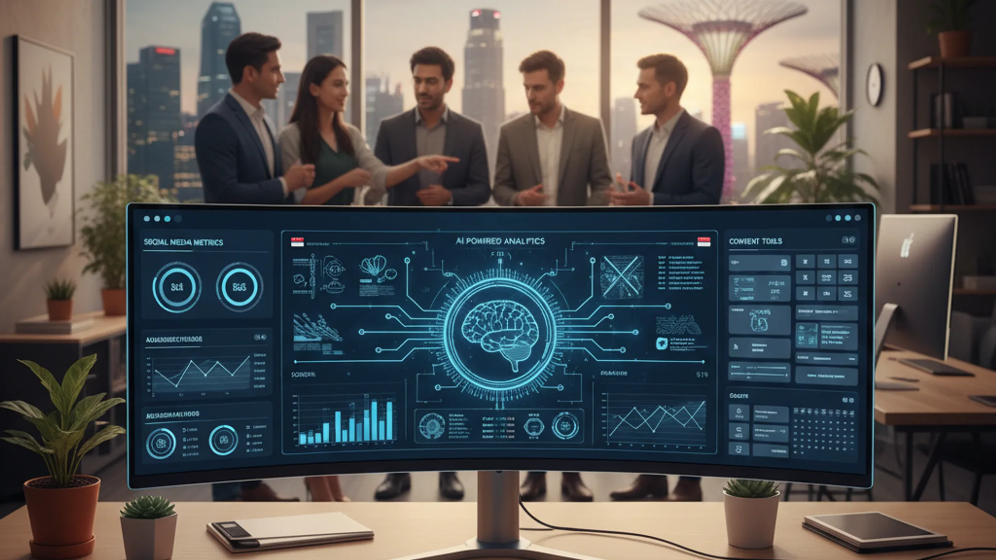 AI chatbot tools dashboard showing conversation interfaces and analytics for Singapore businesses