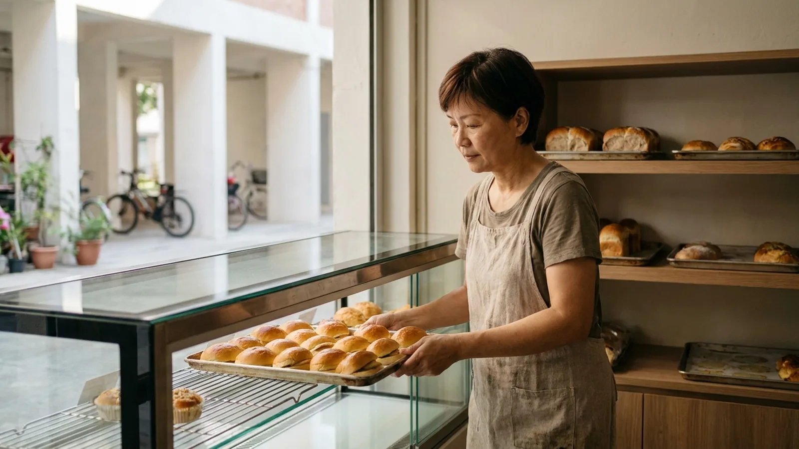 Singapore HDB estate bakery owner sliding her best-selling buns into the counter, the 80/20 rule for SEO in practice