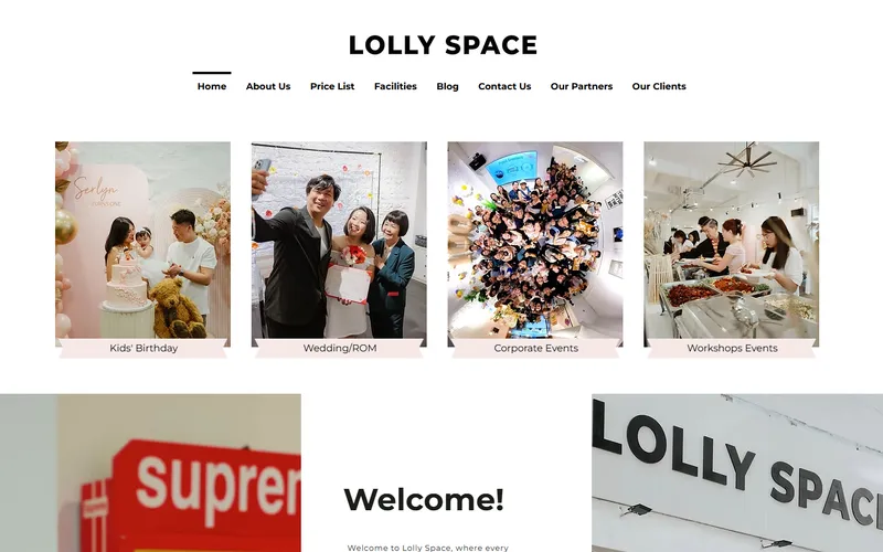 Lolly Space 21st birthday venue Singapore homepage