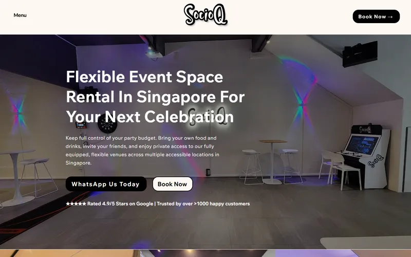 SOCIOQ party lounge Singapore homepage