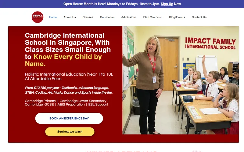 Impact Family International School homepage