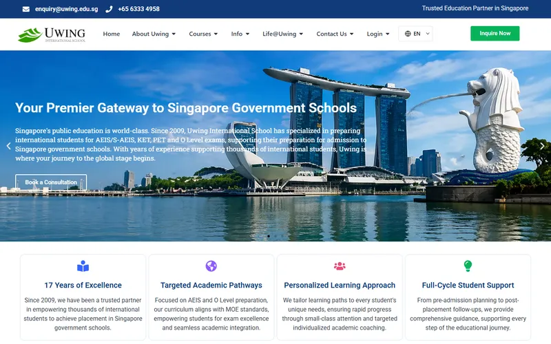Uwing International School homepage