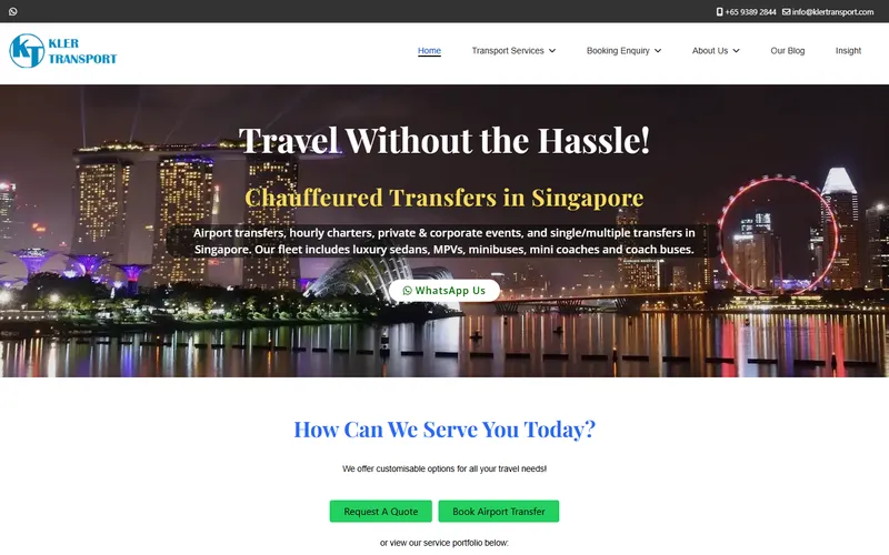 Kler Transport homepage
