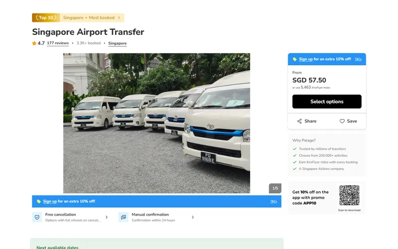 Pelago Singapore Airport Transfer listing