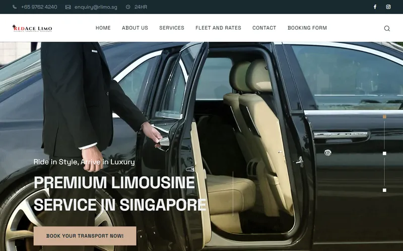 RedAce Limo homepage