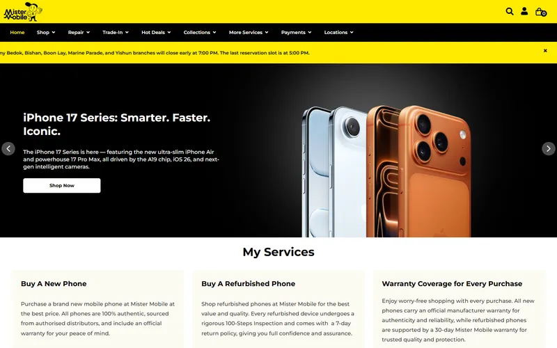 Mister Mobile homepage