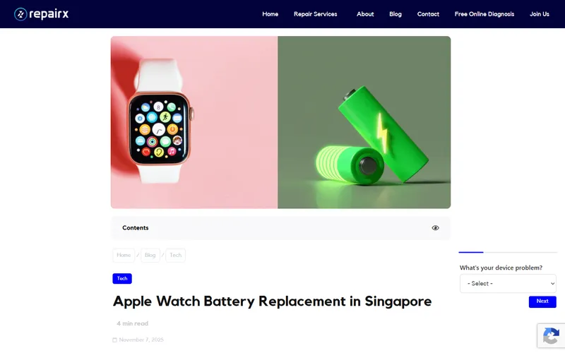RepairX homepage
