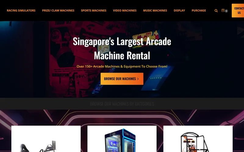 Arcade Rental Singapore homepage
