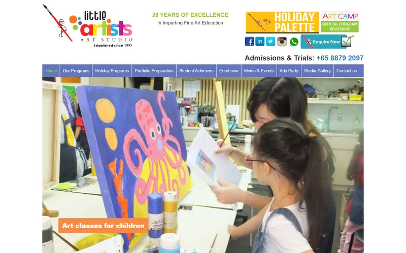 Little Artists Art Studio homepage screenshot