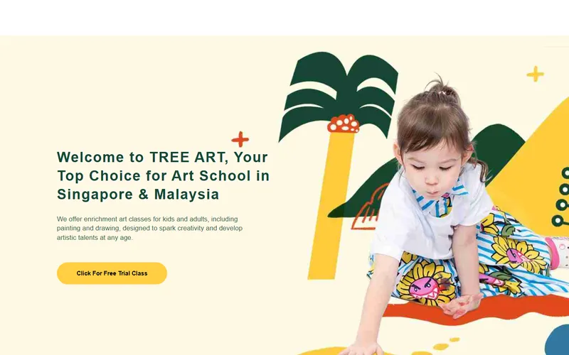 Tree Art Singapore art school homepage screenshot