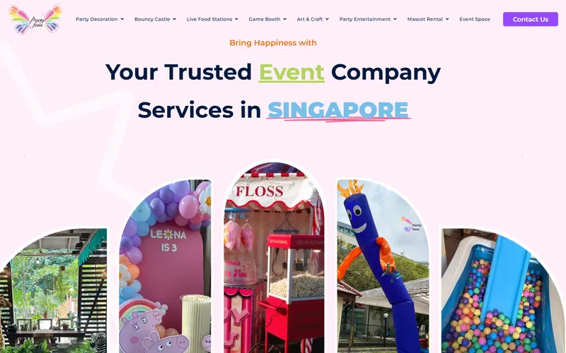 Party Fans SG art and craft rental homepage