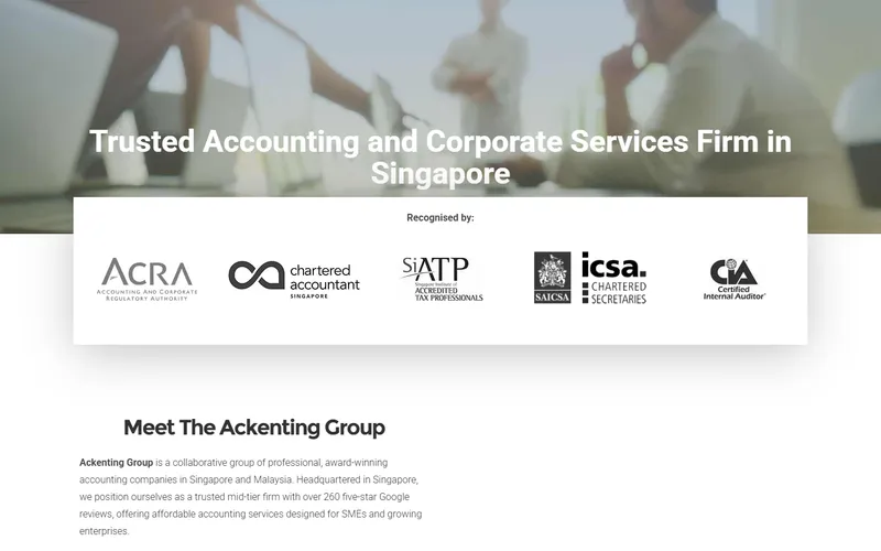 Ackenting Group audit firm Singapore homepage