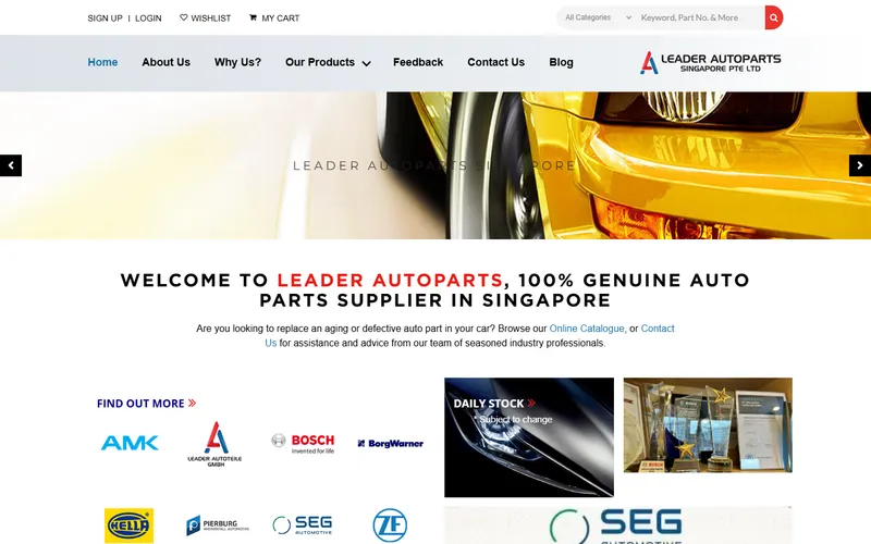 Leader Autoparts homepage
