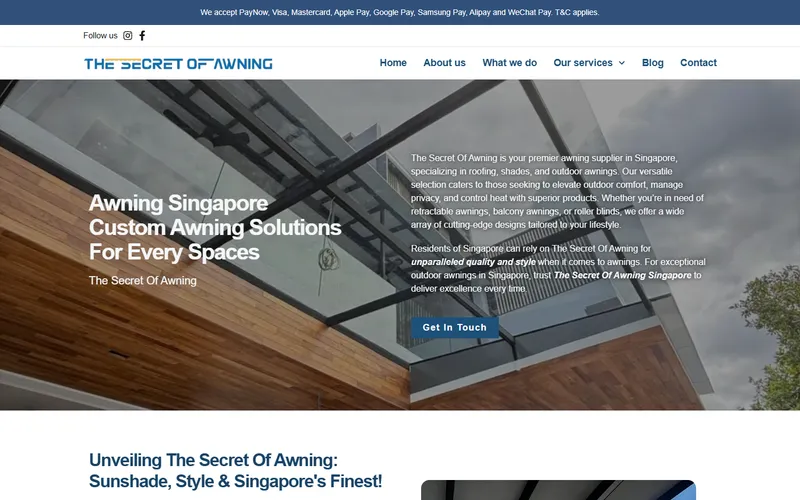 The Secret of Awning homepage