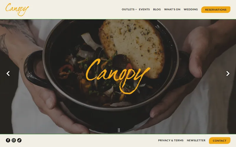 Canopy Garden Dining Singapore homepage