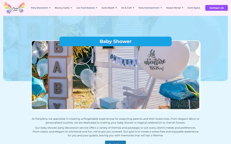 Party Fans SG baby shower decoration homepage