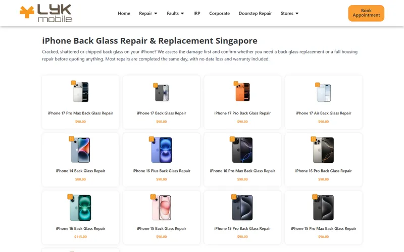 LYK Repair homepage