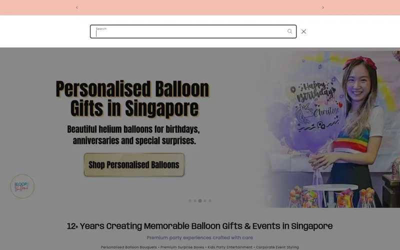 Bloop Balloons homepage