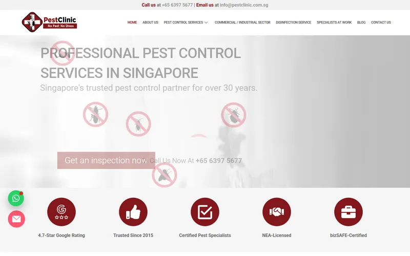 PestClinic homepage