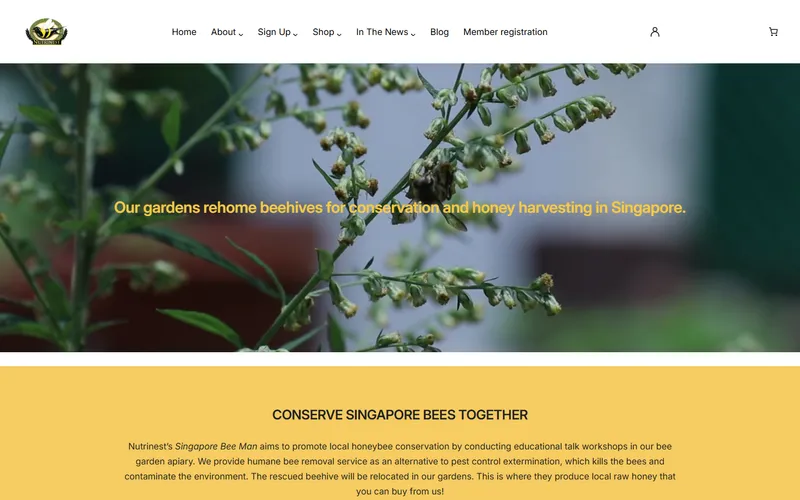 Nutrinest Singapore homepage