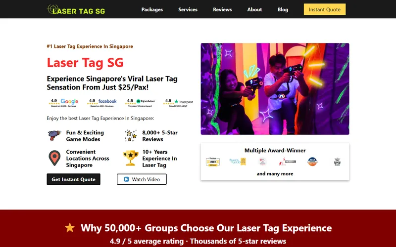 Laser Tag SG homepage