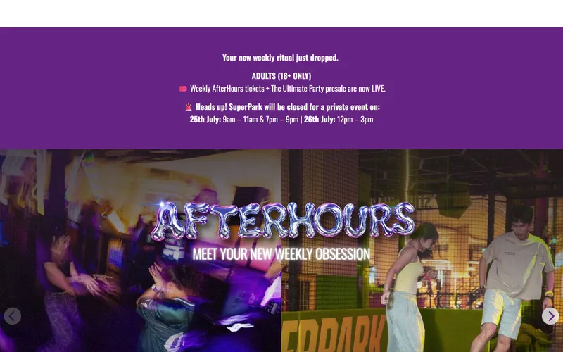 SuperPark Singapore homepage