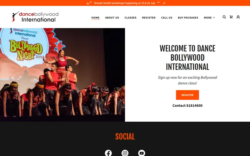 Dance Bollywood International homepage