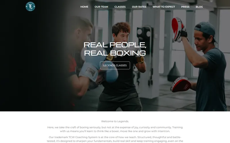 Legends Fight Sport homepage