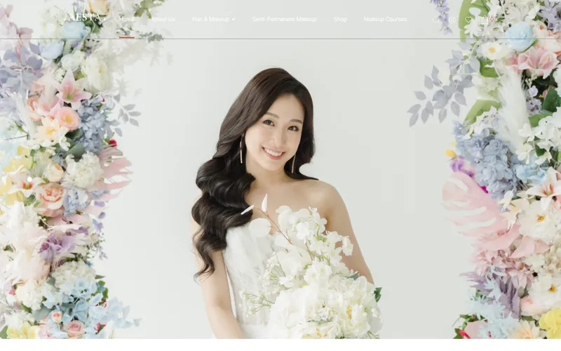 AESTA Makeup bridal Singapore homepage