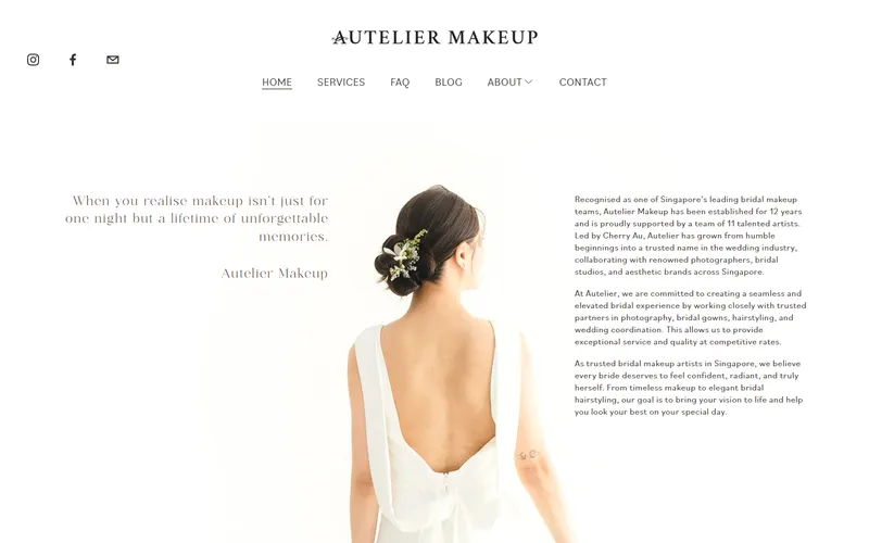 Autelier Makeup bridal Singapore homepage
