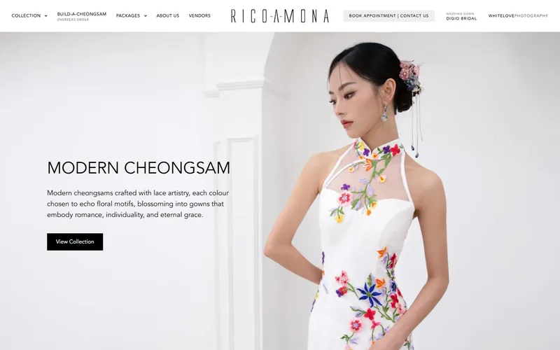 Rico-A-Mona bridal Singapore homepage