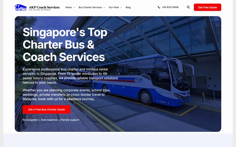 AKP Coach Services homepage