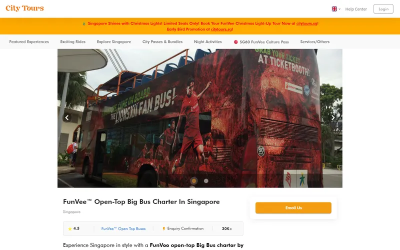 City Tours FunVee open-top bus charter page