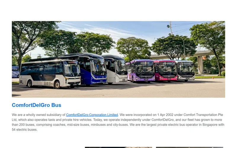 ComfortDelGro Bus homepage