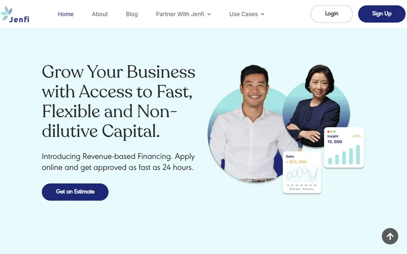 Jenfi revenue-based financing Singapore homepage