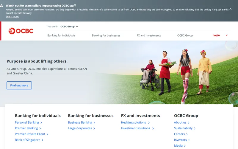 OCBC business loan Singapore homepage