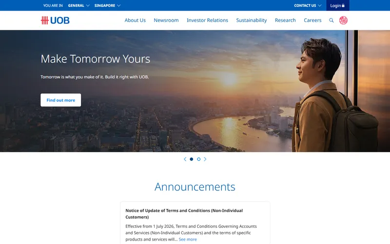 UOB SME loan Singapore homepage