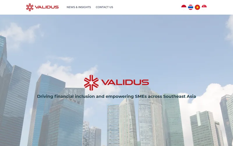 Validus SME lending Singapore homepage