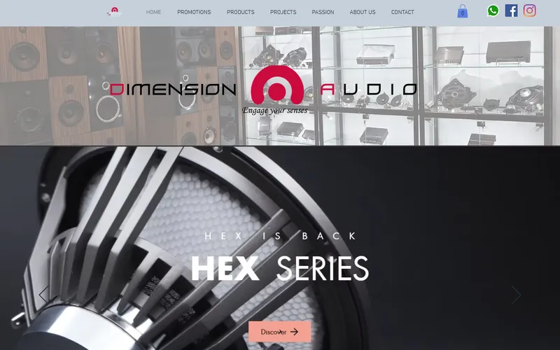 Dimension Audio homepage