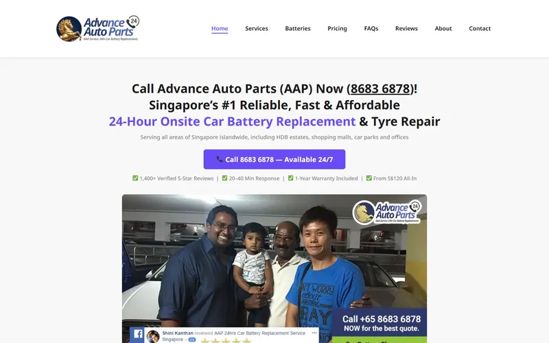 Advance Auto Parts homepage