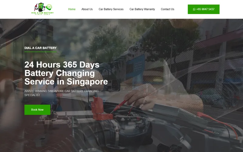 Dial A Car Battery homepage