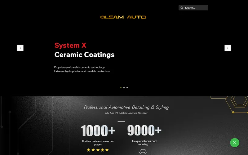 Gleam Auto homepage