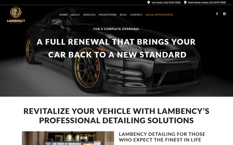Lambency Detailing homepage