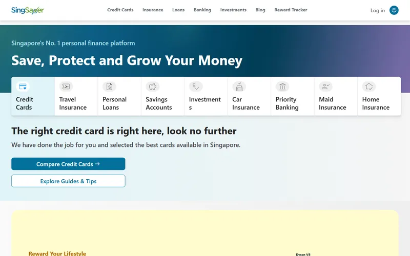 SingSaver homepage