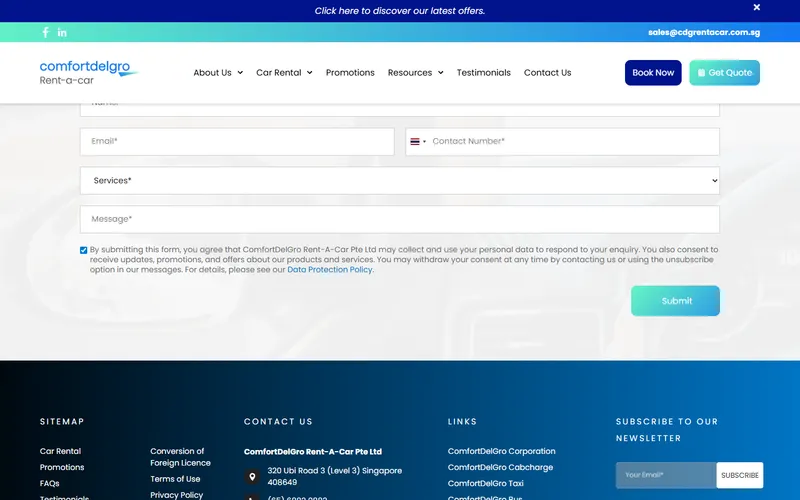 ComfortDelGro leasing homepage