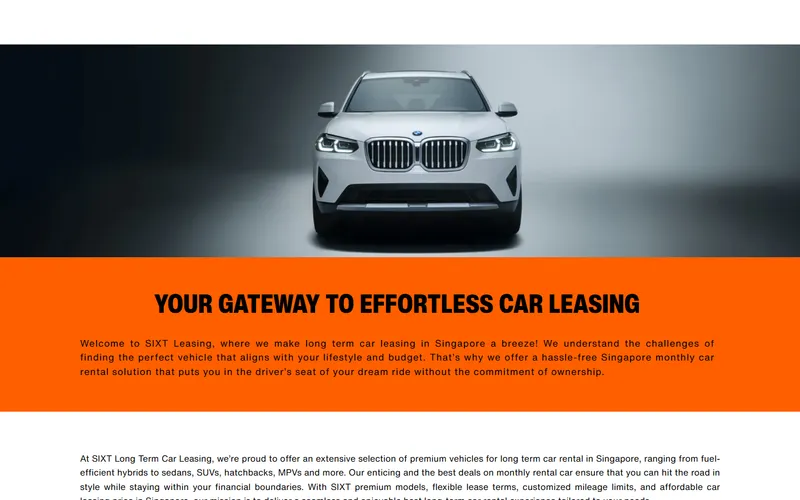 Sixt Leasing homepage