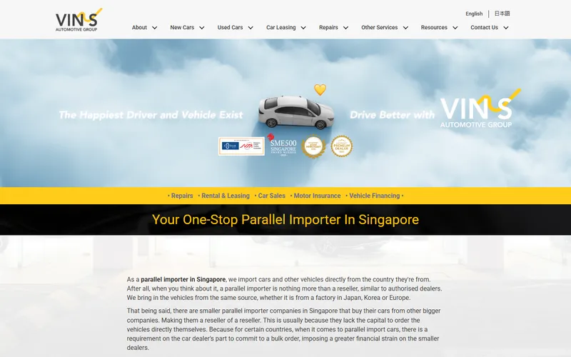 Vins Automotive Group homepage