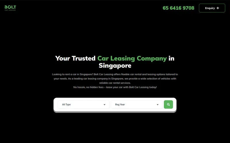 Bolt Car Leasing homepage