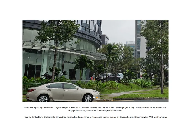 Popular Rent A Car homepage