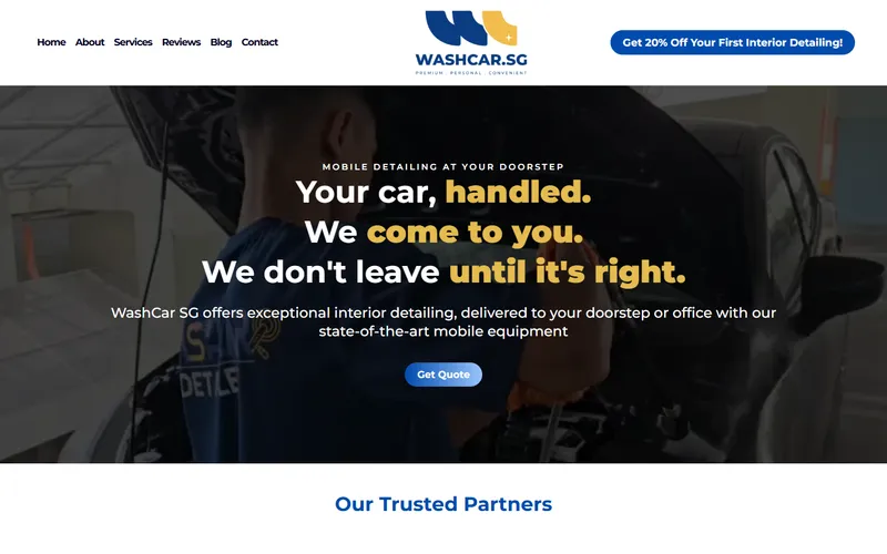 Washcar homepage